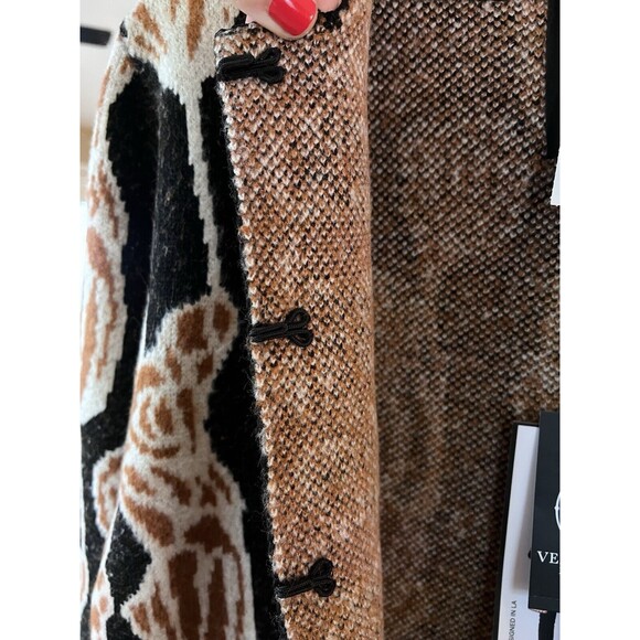 NWT Vertigo Paris Cardigan Floral Intarsia Sweater Women’s Small BOHO Cottage - Picture 4 of 11